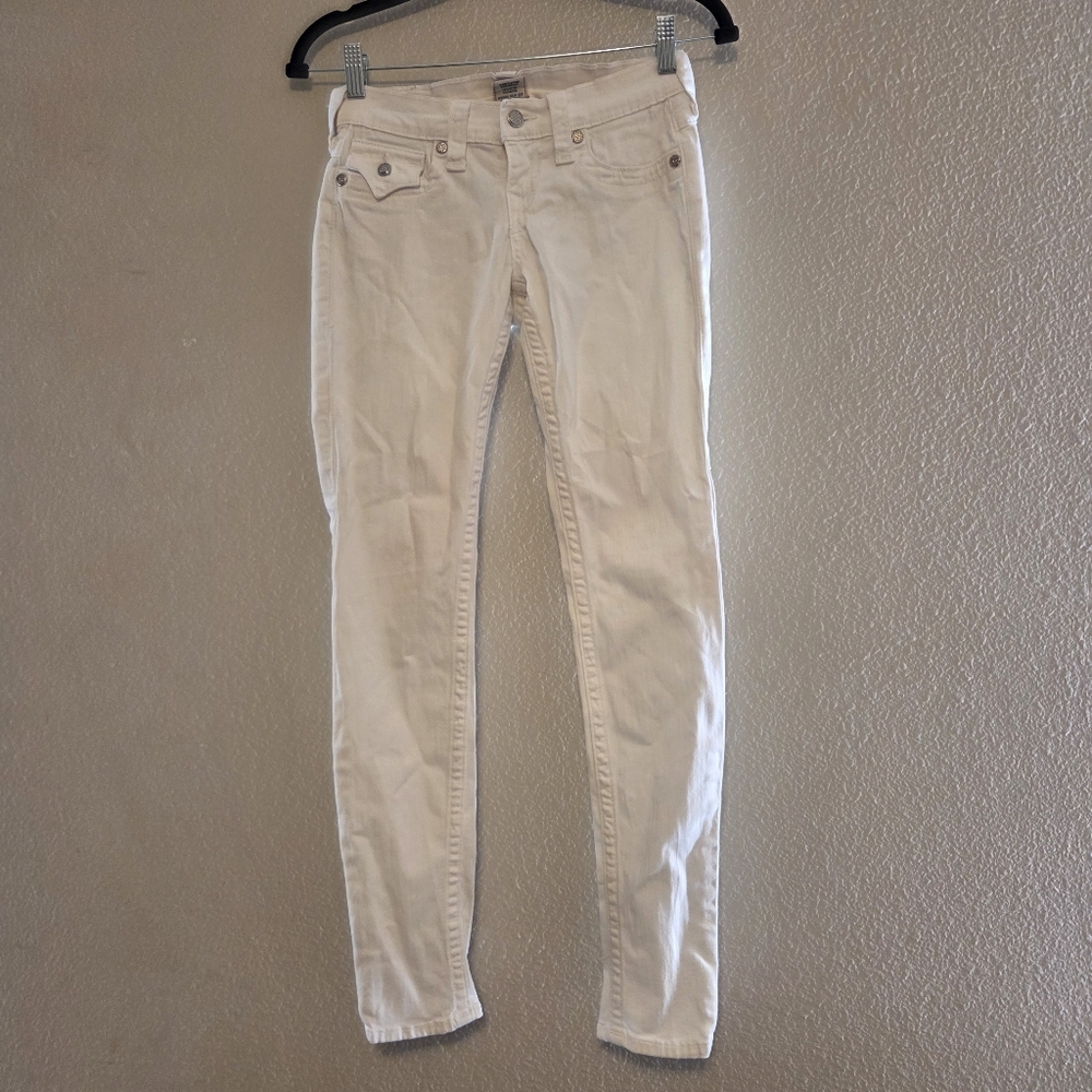 True Religion Womens Jeans 25 White Sequin Skinny